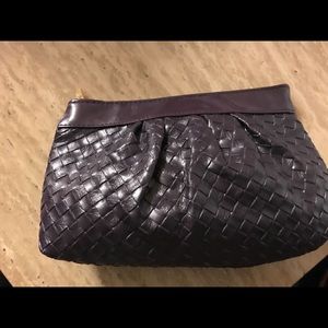 Tarte Purple Leather cosmetic bag utility bag new